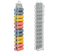 Lirex Organizer Armadietto Spogliatoio con 24 Tasche, Portatutto da Appendere in Tessuto Oxford,Pieghevole Appendi Pantaloni da Armadio, Grigio Chiaro