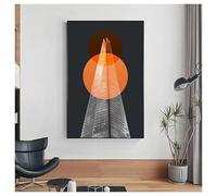 LIRHIQYGF Quadro da parete con architettura, stampa su tela di un grattacielo, dipinto di un edificio cittadino, adatto per l'arredamento del soggiorno (30x40 cm/senza cornice)