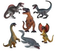 LiRiQi Dinosauri Giocattoli per Bambini, Collezione di Dinosauri Realistici e Dettagliati per Bambini, T-Rex Velociraptor Brachiosaurus, Giochi Regalo per Bambini Ragazzi Ragazze 3 4 5 6 7 8 9 Anni