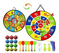 LiRiQi Gioco Freccette Bambini, 66cm da Appendere, Doppia Faccia Pieghevole Con 12 Palline, Set per Giocattolo Sportivo Feste in Interni ed Esterni