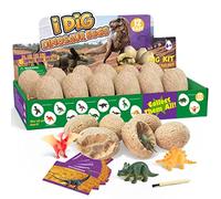 LiRiQi Kit di Scavo di Uova di Dinosauro 12 Pezzi, Scopri 12 Diversi Dinosauri Giocattolo Festa di Pasqua STEM Giocattoli per 6 7 8 9 Anni Ragazzi Ragazze Bambini Regalo di compleanno