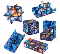 LiRiQi Magic Star Cube, Cubo Magico Infinito 2 in 1, Trasformabili Cubo Giocattoli scientifici Popolari Magico per Bambini e Adulti, Decompressione Giocattolo per Bambin, Gioco Educativo, 3D Puzzle