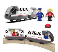 LiRiQi Treno Elettrico per Bambini, Locomotiva ad Azione a Batteria, Rail Treno passeggeri, Set di proiettili per Motore Compatibile Thomas, Brio, Giocattolo educativo Regali Bambini Ragazzi Ragazze