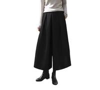 LIROMA Pantaloni A Gamba Larga da Donna Invernali, Pantaloni Palazzo alla Moda A Vita Alta Pantaloni Culottes in Misto Lana A Spina di Pesce Pantaloni Eleganti Larghi alla Caviglia Pantaloni con Ta