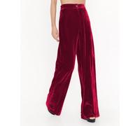 Liroma Pantaloni A Gamba Larga in Velluto da Donna,Pantaloni Palazzo A Vita Alta Rosso Bordeaux Pantaloni Eleganti A Gamba Dritta Vintage Pantaloni Autunnali Larghi da Salotto Pantaloni da Sera