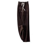 LIROMA Pantaloni da Donna A Gamba Dritta in Velluto A Coste,Pantaloni Palazzo A Vita Alta con Coulisse Pantaloni Casual Autunno Inverno Pantaloni Larghi A Gamba Larga Pantaloni Lounge Pantaloni con