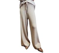 LIROMA Pantaloni da Donna Invernali in Maglia A Gamba Larga, Pantaloni da Salotto Casual in Maglia A Costine in Misto Lana Pantaloni A Gamba Dritta Eleganti Pantaloni A Palazzo con Coulisse A Vita al