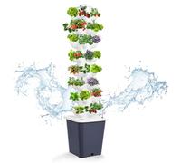 LIROPAU Hydroponic Tower Growing System 40 baccelli 8 strati Verticale Idroponica Torre con serbatoio dell'acqua da 10 l, sistema di coltivazione da giardino, senza pietre, kit per la coltivazione di