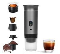 LIROPAU Macchina per caffè espresso portatile, mini macchina da caffè 3 in 1, compatibile con capsule grandi, piccole capsule e polvere di caffè, riscaldamento rapido, macchina da caffè per auto con