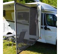 LIROPAU Tenda da sole per camper, tenda da sole, protezione dal sole e dal calore, 86% View Blocker per roulotte, campeggio, camper (nero, 2,5 (H) x 2,1 W)