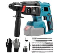 LIROPAU Trapano a Percussione, Trapano Tassellatore a Batteria con 10 Trapani, Motore Senza Spazzole, Frizione di Sicurezza e Controllo delle Vibrazioni (Senza Batteria/Caricabatterie)