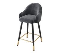 lirrebol Sgabello da bar Sedia con Schienale e Poggiapiedi 1PC, Seduta imbottita in velluto, Gambe in metallo nero, Altezza Seduta 75cm, Supporto 200Kg