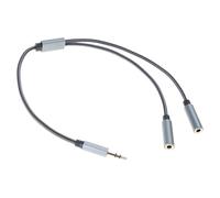 LiRRvb Aggiorna TRRS da 3,5 mm a doppio adattatore da cuffie da gioco all'adattatore in alluminio per un suono fluido e microfoni connessione microfoni cavo splitter