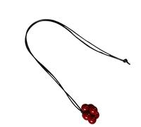 LiRRvb Collana con ciondolo in corda nera extra lunga alla moda ispirata alla coreana, gioiello minimalista per abbigliamento casual quotidiano alla moda ispirato ai blogger, One Size, come descritto