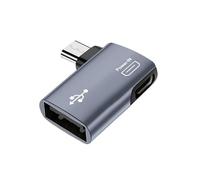 LiRRvb Power-in USB a USB OTG cavo adattatore 90 gradi destra/sinistra angolato convertitore host per tastiere estensori