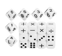 LiRRvb Set di 18 dadi da 16 mm con simbolo di sottrazione per bambini, assistente matematico, scultura, strumento educativo per insegnare la matematica
