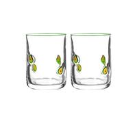 LiRRvb Set di 2 bicchieri da succo di limone, robusti, capacità 400 ml, trasparenti, adatti per uso quotidiano, eventi, stile vintage, case, pub, bicchieri