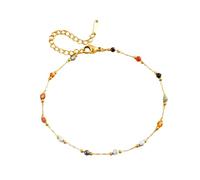 LiRRvb Stili etnici/Collana/Cavigliera Multicolore Perline di Pietra Gioielli per le Donne Accessori Pietre Uniche Collana di Pietra Vintage, Misura unica, come descritto