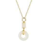 LIRU Collana Argento Donna,Collana d'oro per Le Donne Collana in Argento Sterling S925 Fine Collana con Pendente in Nefrite Girocollo alla Moda Collana Delicata Gioielli Regalo per Ragazze Coppie
