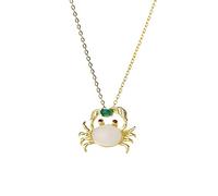 LIRU Collana Argento Donna,Collana d'oro per Le Donne S925 Argento Sterling Fine Collana con Ciondolo Granchio Girocollo Scintillante Collana di Gioielli Regalo Delicati per Coppie di Ragazze