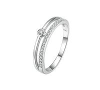 Lirzxin Anelli Donna Vintage, Anello Matrimonio Oro Bianco 9K Moissanite Rotonda Dal Design Semplice Cavo Anelli Fidanzamento Matrimonio Oro Bianco Misura 21