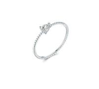 Lirzxin Anelli Nuziale Donna, Anello Donna Oro Bianco 18K Design Perlina Semplice con SolitariGoccia D'Acqua Moissanite Anelli Fidanzamento Matrimonio Oro Bianco Misura 13