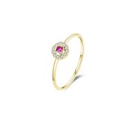 Lirzxin Anelli Nuziale Donna, Anello Oro Giallo Donna 18K Design Fiore Intarsiata Tormalina Quadrata e Moissanite Rotonda Anello Fidanzamento Matrimonio Oro Giallo Misura 10