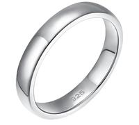 Lirzxin Anello Donna Uomo Argento Sterling 925, Anelli Fidanzamento Anelli Donna Uomo Classico Liscio e Lucido Largo 3.5MM Argento Misura 18,5