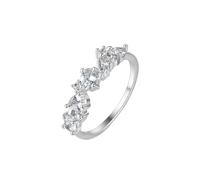 Lirzxin Anello Eternity Oro Bianco 18K, Anello di Matrimonio Donna Diamante Sintetico Sottile Elegante Rotondo Ovale A Goccia Anelli per Mamma, Fidanzata, Sposa Oro Bianco Misura 11