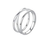 Lirzxin Anello Fede Nuziale Donna, Fedine Fidanzamento In Oro Bianco 9K Design di Linee Croce Geometriche Anello Matrimonio Oro Bianco Misura 18,5