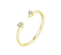 Lirzxin Anello Fedina Donna, Anelli Fidanzamento Oro 18K Impilabili Moissanite Rotonda Dal Design Aperto Regolabile Anello Matrimonio Oro Giallo Misura 20