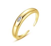 Lirzxin Anello Fidanzamento Oro 18K, Anello Fedina Donna Diamante Sintetico Forma di Marquise Solitario Lucido Aperto Regolabile Anelli per Mamma, Fidanzata, Sposa Oro Giallo Misura 10