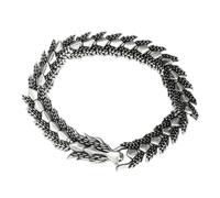 Lirzxin Braccialetto Uomo Bracciale Uomo 925 Argento | Bracciali Motivo a Ossa e Scaglia di Drago Vintage Largo 12MM per Uomo Argento per papà Fidanzato Marito Gioielli
