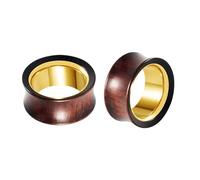 Lirzxin Ear Gauge Expander 00G-7/8 ", 2 tunnel in acciaio inox per orecchie 8 mm-22 mm Hollow Bicolor orecchini in legno per donne piercing gioielli, ['00G (10mm)'], Acciaio inossidabile Legno