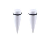 Lirzxin Flesh Tunnel Dilatatori 12mm, 2 Pezzi Dilatatore Acrilico Cono Solido Singolo Svasato Piercing Dilatatore Tunnel Bianco 12mm