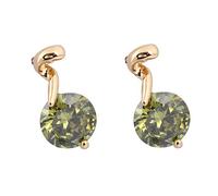 Lirzxin Orecchini Donna Oro 9K 375, Orecchino Lobo Trago Tragus Donna Peridoto Verde Forma Rotonda Design Speciale Piercing Orecchini Oro Giallo