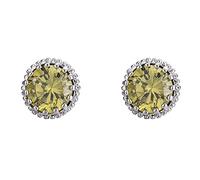 Lirzxin Orecchini Donna Oro Bianco 14K 585, Orecchino Lobo Trago Tragus Donna Peridoto Verde Classico Forma Rotonda Piercing Orecchini Oro Bianco