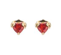 Lirzxin Orecchini Oro 14K Donna, Orecchino Lobo Trago Tragus Donna Ala con Cuore Rubino Sintetico Rosso Piercing Orecchini Oro Giallo
