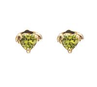 Lirzxin Orecchini Oro Donna 14K 585, Orecchino Lobo Trago Tragus Donna Ala con Cuore Peridoto Verde Piercing Orecchini Oro Giallo