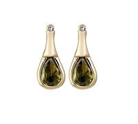 Lirzxin Orecchini Oro Donna 14K 585, Orecchino Lobo Trago Tragus Donna Bottiglia con Goccia D'Acqua Peridoto Verde Piercing Orecchini Oro Giallo