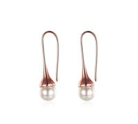Lirzxin Orecchini Oro Donna Pendenti 18K, Orecchino Pendente Donna Goccia D'Acqua con Perla Piercing Orecchini Oro Rosa