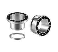 Lirzxin Piercing Dilatatori Plug 22mm, 2 Pezzi Orecchino Dilatatore Acciaio Chirurgico A Vite Singolo Svasato Vuoto Rotondo con Luna Piercing Dilatatore Orecchini Argento 22mm