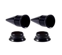 Lirzxin Plug Dilatatore Orecchio 12mm, 2 Pezzi Dilatatori Lobo Acrilico A Vite Singolo/Doppia Svasatura 2 in 1 Intercambiabile Cono Piercing Dilatatori Plug Nero 12mm