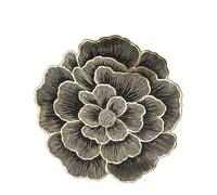 Lirzxin Tovagliette Americane Fiore, Set di 2 Tovaglietta Americana Lavabile Forma di Rosa Cinese PVC Tovagliette Antiscivolo, Resistenti al Calore, per Cucina Ristorante (Nero Oro, 38CM)