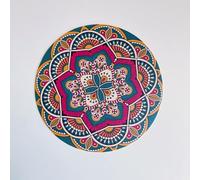 Lirzxin Tovagliette Americane Lavabili Rotonde, Set di 6 Tovaglietta Cucina Motivo di Fiori Etnici Pelle Tovagliette Antiscivolo, Resistenti al Calore e Antimacchia (Verde Scuro, 33CM)