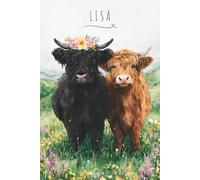 Lisa Custom Name Journal With Highland Cows: Personalized Notebook Gift for Lisa