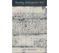 Lisa Freinkel Reading Shakespeare's Will (Copertina rigida)