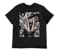 Lisa Longline Street Fashion - Maglietta a maniche corte in cotone con taglio esteso, Nero , L