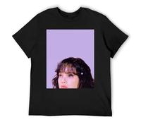 Lisa - Maglietta minimalista in tinta unita, in cotone, a maniche corte, per uomini e donne, Nero , L
