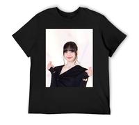Lisa Premium Jersey Basic Cotone Liscio Manica Corta Everyday Tee, Nero , L